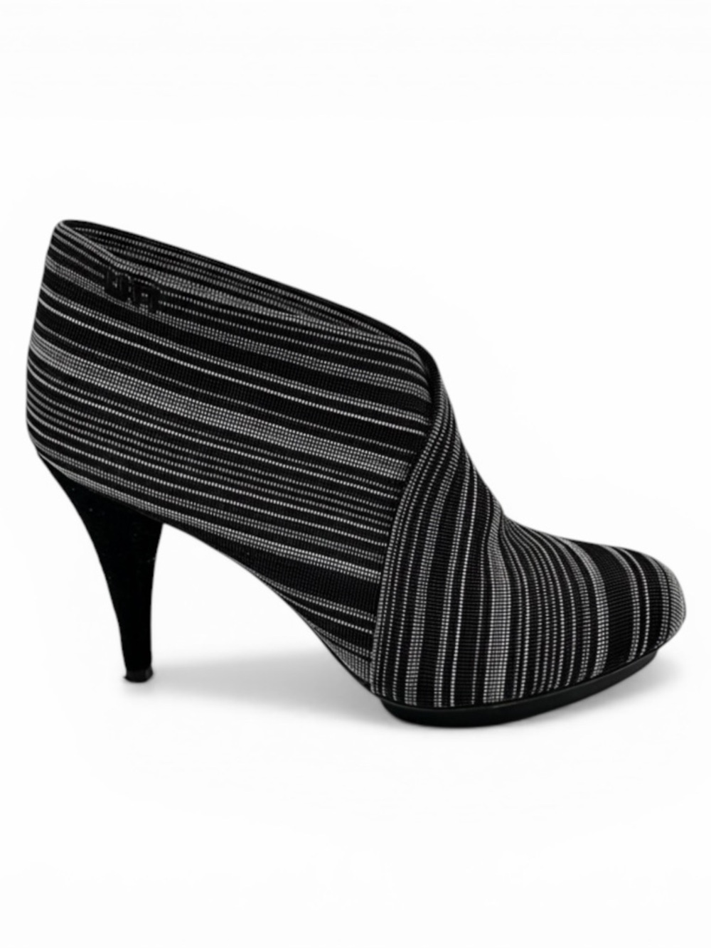 United Nude Booties Womens 40 Black Fold Hi Striped Elastic Architectural Heel